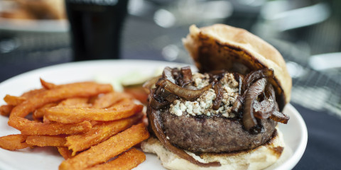 black and blue burger